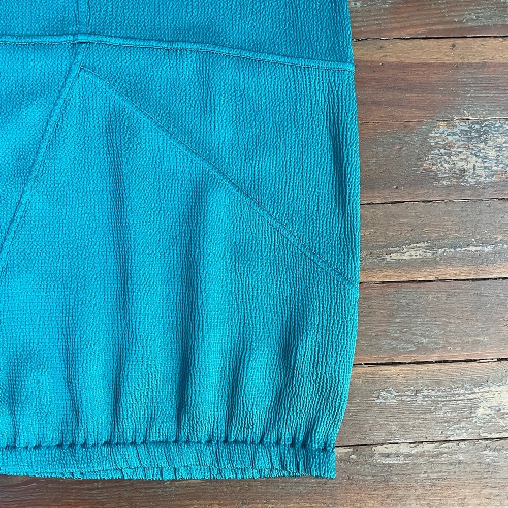 Thakoon Teal Bubble Hem Patchwork Textured Pull O… - image 8